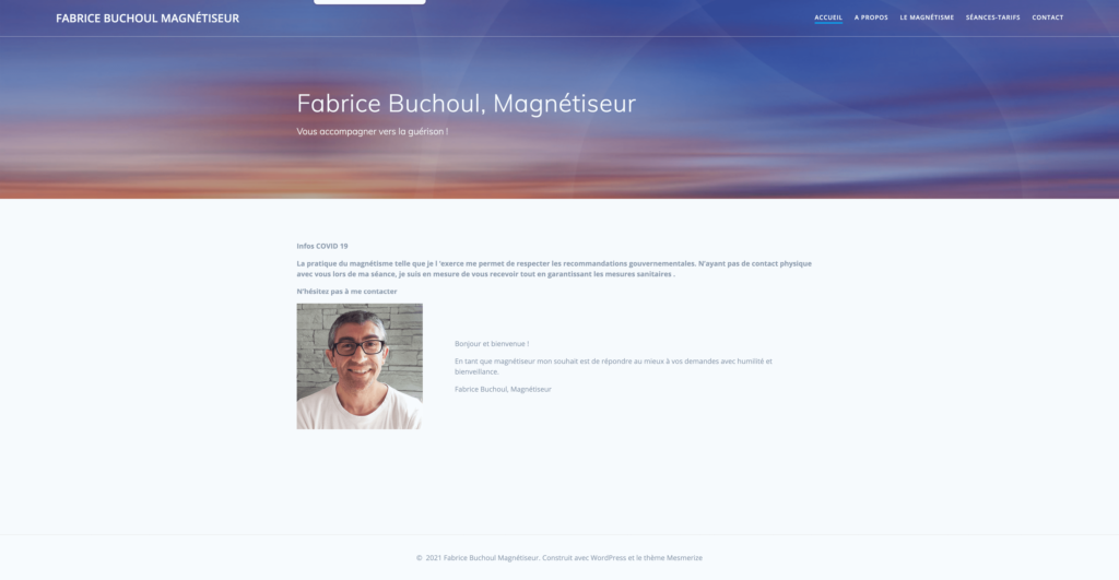 Screenshot Site internet Fabrice BUCHOUL